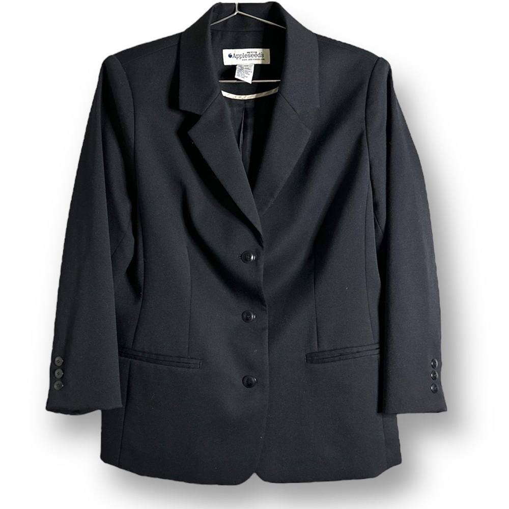 PETITE Appelseed Black Blazer - Size 10 - 98% Wool